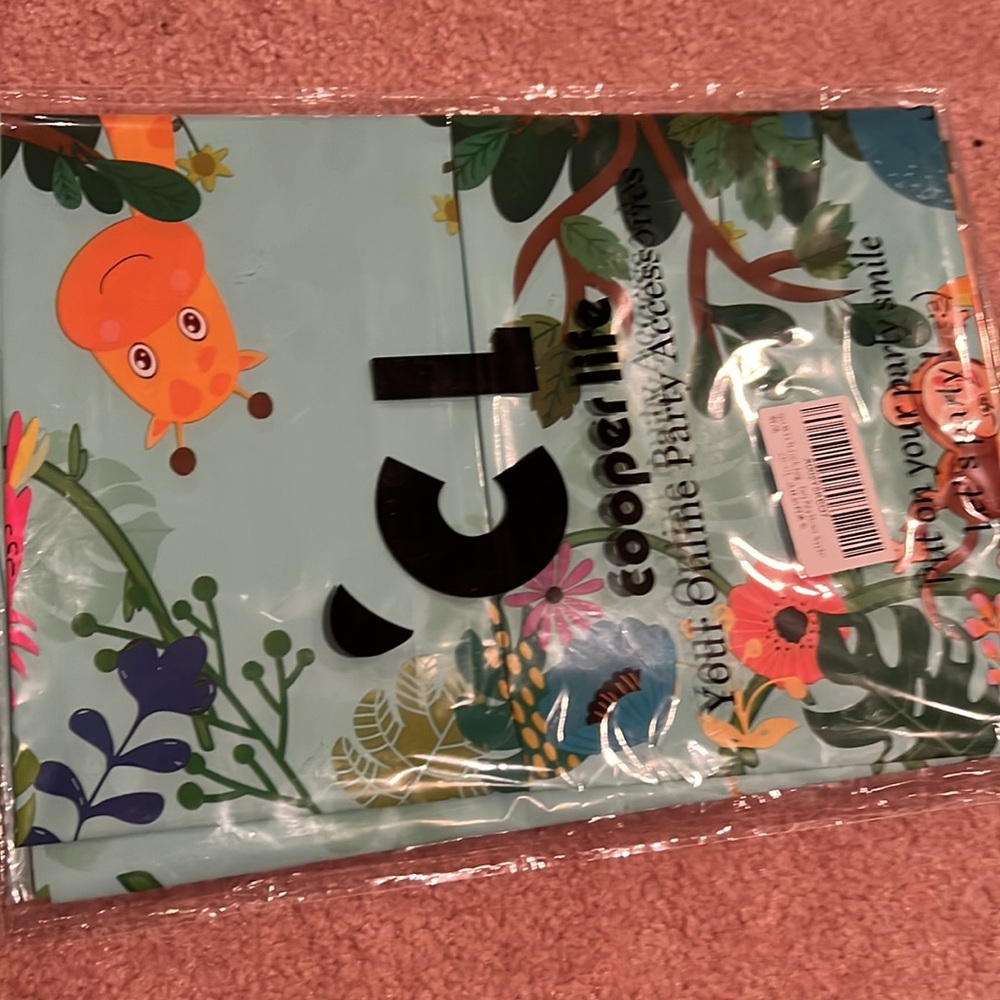NIB 2pc 86.6x 51.2in baby jungle party plastic table covers